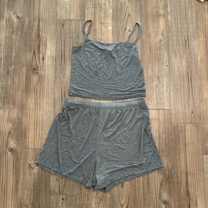 Skims Summer Sleep Set (Tank and Shorts) in Heather Gray